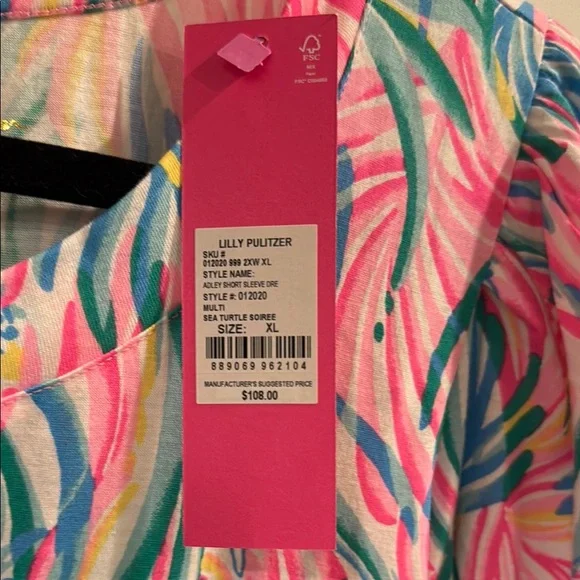 Lilly Pulitzer Adley Short Sleeve Dress in Sea Turtle Soirée, NWT - Picture 3 of 5